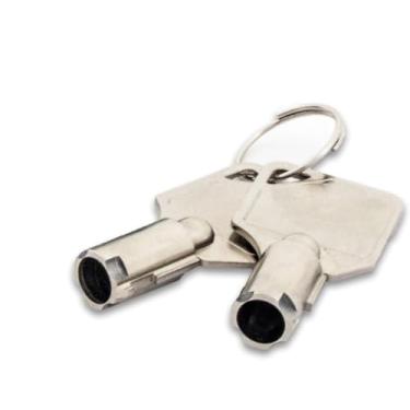 Imagem de Trava tubular em miniatura, acabamento cromado, para gabinetes de metal TABcare (chaves sobressalentes nº 2 01)