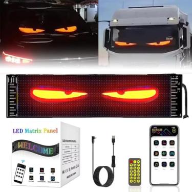 Imagem de Devil Eyes LED Light for Cars Windshield, Large Programmable Flexible USB LED Display for Trucks DIY Car Dynamic Smart Colorful Lamp with APP Control(7 * 17.3CM)