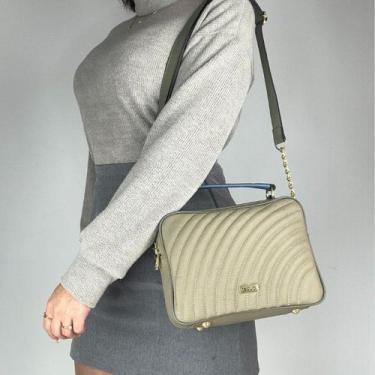 Imagem de Bolsa recuo em couro legítimo b.1052, Verde azulado