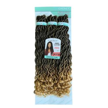 Imagem de Cabelo Dread Faux Locs Goddess Curl Cherey 60cm 260g, T1B/27