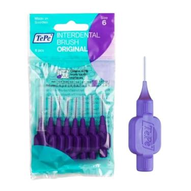 Imagem de Escova Interdental 1.10mm Roxa TePe Cuidados Dentários Avançados Espaços Maiores Higiene Eficiência Remoção de Resíduos