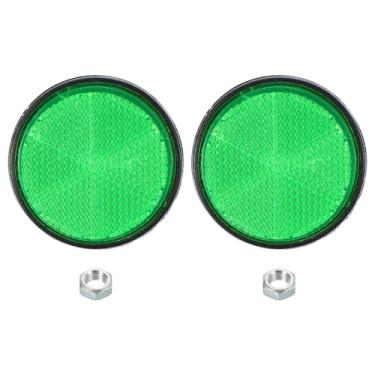 Imagem de PATIKIL Refletores traseiros redondos, 2 peças refletor de aviso refletor de segurança plástico universal para motocicleta com suporte de parafuso M6 para carro, motocicleta, reboque, bicicleta