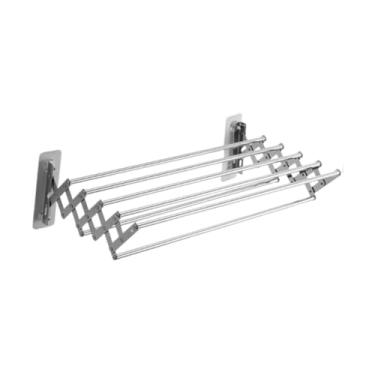 Imagem de ＫＬＫＣＭＳ Rack de roupas de montagem de parede Rack de roupas retrátil de 7 bar capacidade para roupas de roupa de roupas de roupas para fora do uso externo de