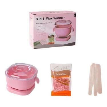 Imagem de Aquecedor De Cera Rosa Dobrável Portátil De Silicone Bivolt - KIT CERA