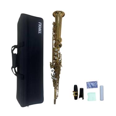 Imagem de Kit Saxofone Soprano Laqueado Estojo Case Luxo Acessórios