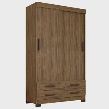 Imagem de Guarda Roupa Solteiro 2 Portas De Correr Nogal Ideale Plus Zanzini