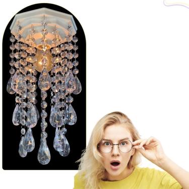 Imagem de Luminaria Para Cozinha Cristal Acrílico Lustre Decorar Casa plafon sobrepor Iluminação Decoração amd