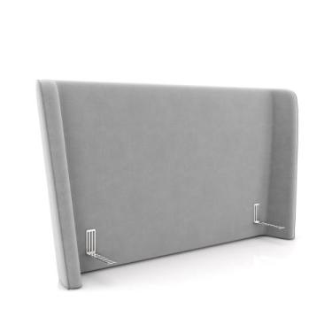 Imagem de Cabeceira Design para Cama King Torres Pés em Madeira Veludo Cinza G91