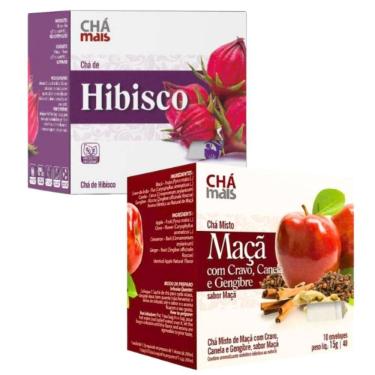 Imagem de Chá de Hibisco e Maça com Cravo Canela e Gengibre Cx 10 sachês Kit com 2