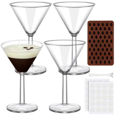 Imagem de Maxdot Conjunto de 4 velas DIY Espresso Dirty Martini Candle Gifts Supplies Kit de Fabrico de Velas para Adultos Mulheres Copos de Martini Presentes de Festa de Aniversário Amantes de Café Estética