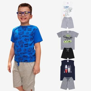 Imagem de Kit Sortido 6 Peças de Roupas Infantil Menino Kit 3 Conjuntos Infantil