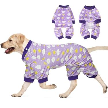 Imagem de BEAUTYZOO Pijama para cães de tamanho grande, suéter de lã macia para meninas, meninos, cachorrinhos, pijamas quentes de veludo, macacão, roupas para animais de estimação, roxo XGG