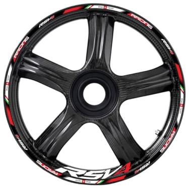 Imagem de Awonderful Kit de listras refletivas de motocicleta TZ004, adesivos de aro de roda de vinil compatíveis com Aprilia RSV4 1000 2009-2019 (preto)