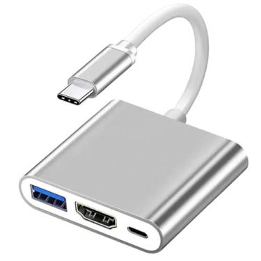 Imagem de Adaptador multiportas USB-C para HDMI - Saída HDMI 4K e carregamento PD de 100 W para MacBook, iPhone e mais dispositivos USB-C