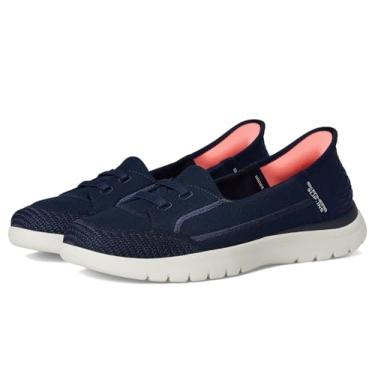 Imagem de Skechers Mocassim feminino flexível top notch mãos livres, Azul marino, 37