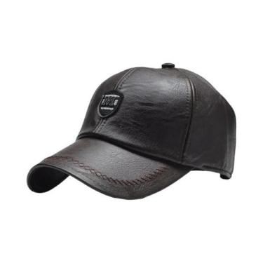 Imagem de Boné de Beisebol Casual de Couro PU - Ajustável - Proteção Solar para 