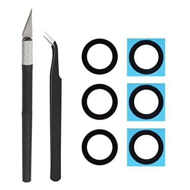 Imagem de EMiEN Substituição de vidro da lente traseira da câmera traseira para Samsung Galaxy S21 G991U e S21 Plus 5G G996U (todas as operadoras) com adesivo pré-instalado, kit de ferramentas de reparo