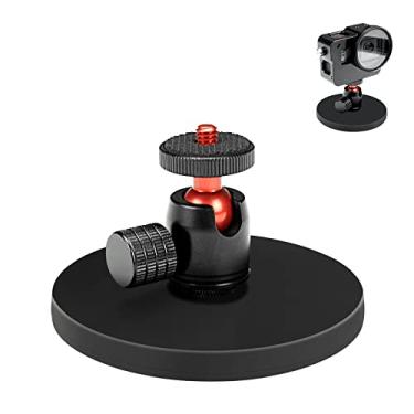 Imagem de UCINNOVATE Base magnética de montagem de câmera para GoPro Hero, cabeça esférica de rotação de 360° de alumínio de 1/10.2 cm, suporte revestido de borracha com ímã poderoso, fixe com segurança para