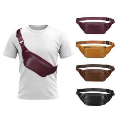 Imagem de Fanny Pack SUIKIHUM de couro macio para mulheres e homens roxo