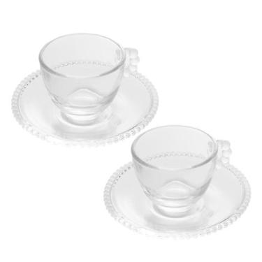 Imagem de Jogo 2 Xícara de Café com Pires Cristal Pearl Wolff Cor Transparente 9