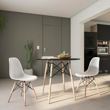 Imagem de Mesa de Jantar Redonda Groove Preto 90 cm - Mobly