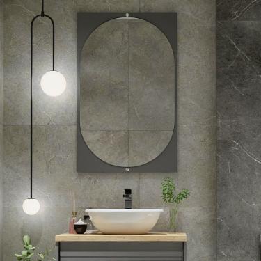 Imagem de Espelheira Jade 96cm Darabas Agardi Cinza