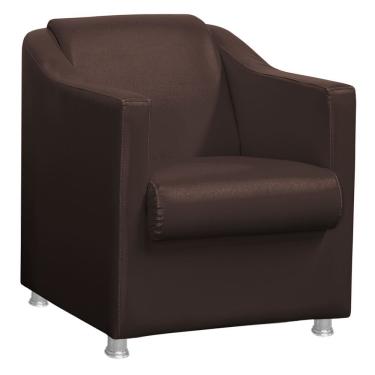 Imagem de Poltrona Decorativa Tilla Sala E Escritório Corino Marrom