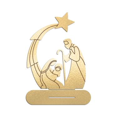 Imagem de Presépio 02 Com Base 19cmx25cm - Cria Arte Laser Dourado