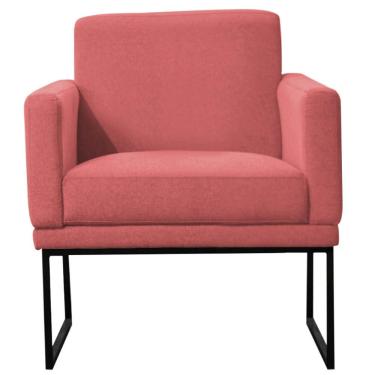 Imagem de Poltrona Decorativa Juliette Suede Com Armação Preta Metal