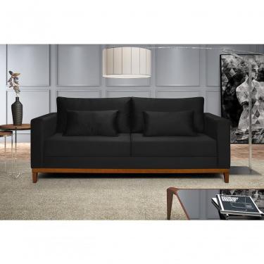 Imagem de Sofá Bahamas 1,70 Veludo Living Fixo Império Veludo Preto 176
