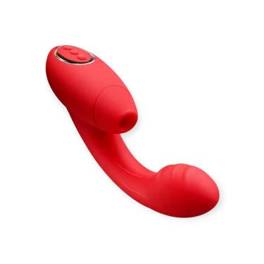 Imagem de Vibrador Duplo Com Sucção - Coleção L´amour Lovetoys - Vermelho