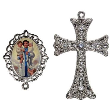 Imagem de Crucifixo Para Terço de Noiva Relicario Santa Gianna Peças para Montar