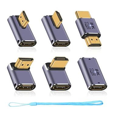 Imagem de Duttek Adaptador Hdmi 2.1 (6 Estilos), 48 Gbps, 8K A 60 Hz, Uhd 90 Graus Macho Para Fêmea, Cima E Baixo, Esquerda Direita, Acoplador Pc, Laptop, Monitores, Hdtv, Fire Tv Stick, Switch, Ps3, Ps4, Ps5