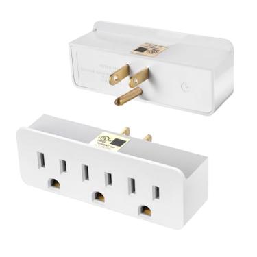 Imagem de TENINYU Adaptador Extensor Com 3 Tomadas - Filtro De Linha Polarizado Aterrado 1875 W/15 A Certificação Ul, Para Conexão Parede Divisor Ca Eletrodomésticos (2)