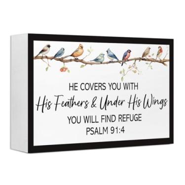 Imagem de Kaecery Placa De Madeira Cristã Salmo 9:14, Decoração Mesa, Bloco Com Versículos Bíblicos Para Escrituras, Mesa Casa, Fazenda, Quarto, Prateleira Parede