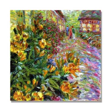 Imagem de NHLDZYH Impressões de Emil Nolde, (arbusto florido amarelo), reproduções de pinturas famosas, imagem de arte abstrata para sala de estar quarto decoração de casa. Tela de 50 x 50 cm - 19,7 x 19,7 pol