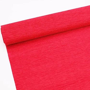 Imagem de ODETOJOY Rolo De Papel Crepom Premium 70G Para Fazer Flores, Serpentina Folhas Escarlates, 25 Cm Largura, 2,4 M Comprimento (Vermelho)