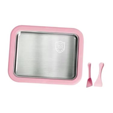 Imagem de Fenteer Máquina de sorvete de sorvete de sorvete enrolada Fácil de limpar com 2 raspadores de iogurte, Rosa