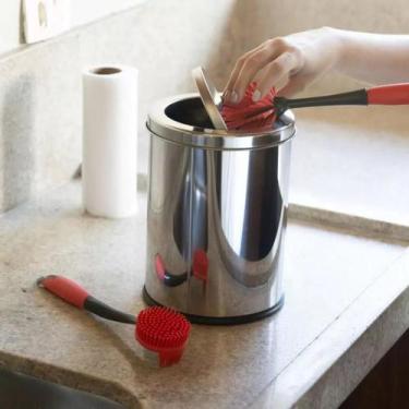 Imagem de Lixeira Inox Cesto Lixo Pia Cozinha Banheiro 5 litros Casa Cozinha Jog