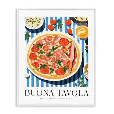 Imagem de Stupell Industries Buona Tavola Classic Pizza White Framed Giclee Art Design por Lettered and Fored, 61 x 76 cm