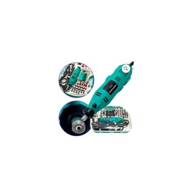 Imagem de Mini Retífica Elétrica com Kit de Acessórios, 135W, Verde Água, 40 Peças