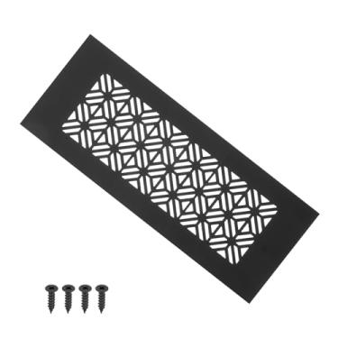 Imagem de PATIKIL Capa de ventilação de porta de 20 x 7 cm, capa de ventilação de grade de alumínio resistente com parafusos de montagem para porta de guarda-roupa de armário, preta