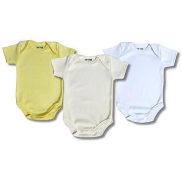 Imagem de Kit 3 Body Manga Curta Liso Infantil Bebê Menino Menina P M G - BigToo