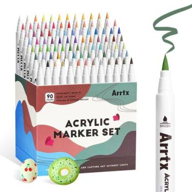 Imagem de Paint Markers Arrtx Canetas de tinta acrílica de 90 cores para artista