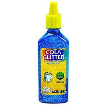 Imagem de Cola com glitter Acrilex azul 35g