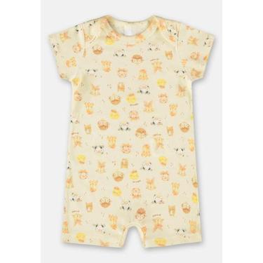 Imagem de Macaquinho Estampado para Bebê Menina Up Baby, Branco, 3