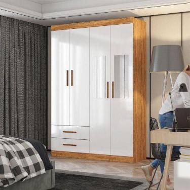 Imagem de Guarda Roupa Casal Lu 4 Portas 2 Gav. Espelho Carioca Móveis Cinamomo 
