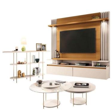 Imagem de Home Suspenso Cosmo Cinamomo Off White E Aparador Infinity E Kit Mesa 