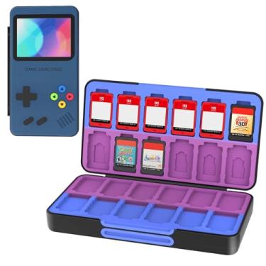 Imagem de THELIFELICIOUS Switch Game Card Case for Nintendo Switch 2/Switch OLED/Switch Lite, Gradient Color Lining Games Card Holder with 48 Game Card Slots & 24 Micro SD Card Slots