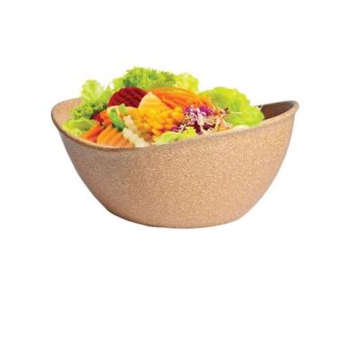 Imagem de Saladeira bowl oval design bege tigela p/ salada pipoca - EVO